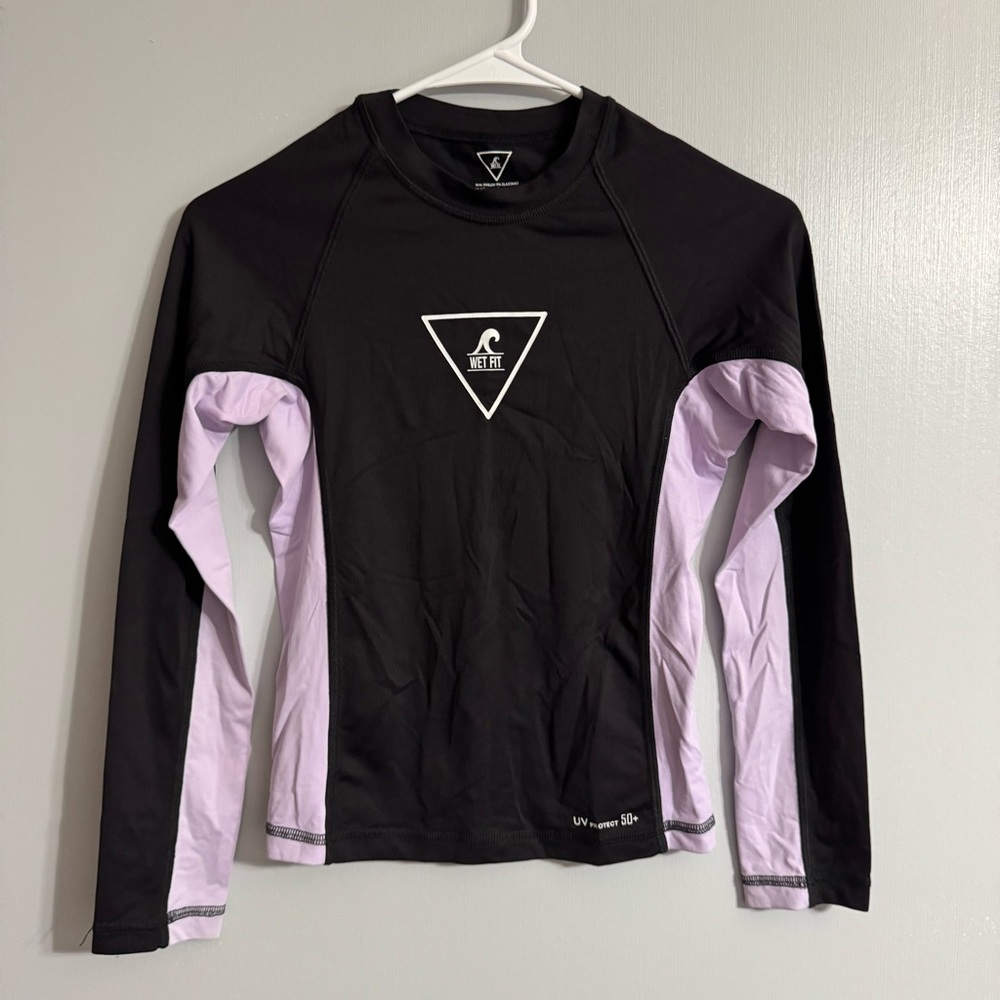 Black Long Sleeve Rash‎ Guard by Wet Fit Size Small